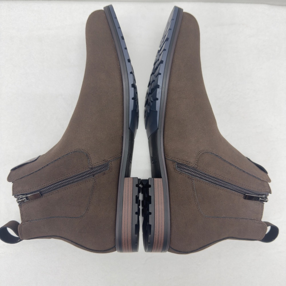 Stacy Adams Oakhurst Chelsea Boots Brown Fabric Side Zipper Mens Size 13M - Picture 7 of 9